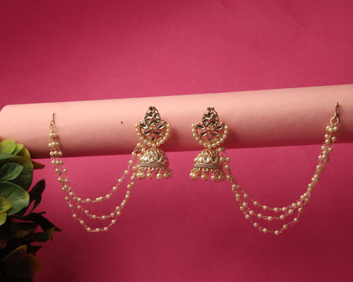 Golden Cream Mohika Jhumki Ensemble