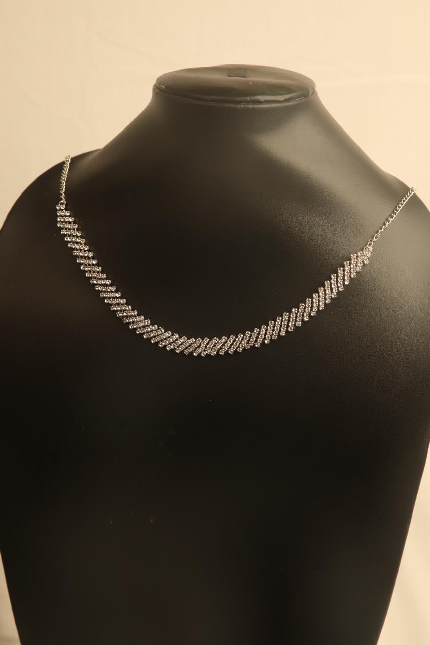 Sleek Silver Necklace set