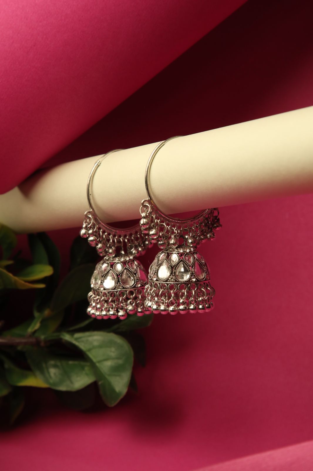 Silver Dome Jhumka