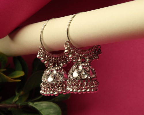 Silver Dome Jhumka