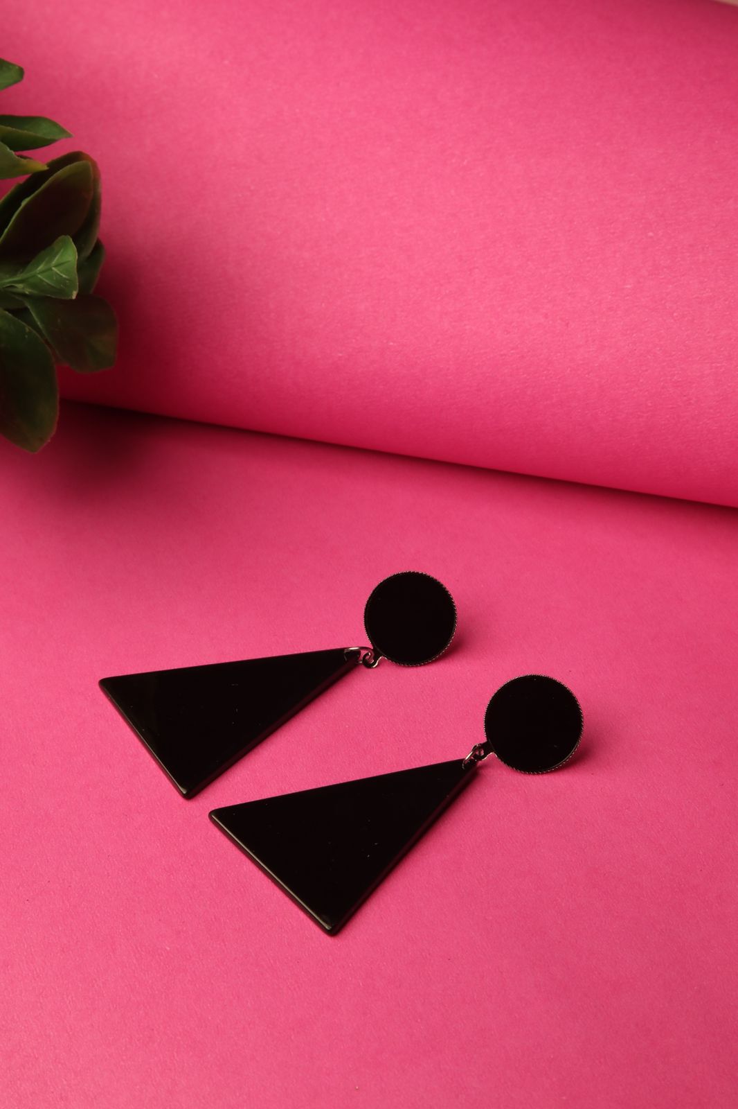 Black Triangle Earrings