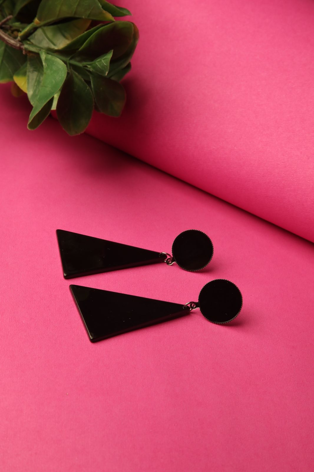 Black Triangle Earrings