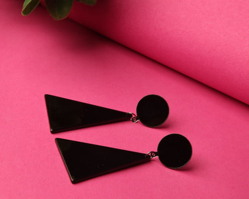 Black Triangle Earrings