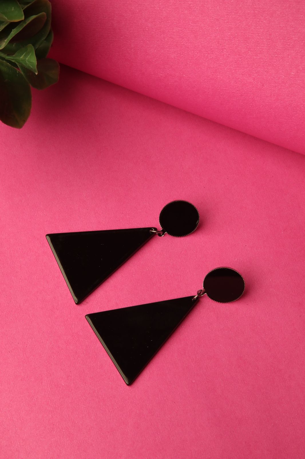 Black Triangle Earrings