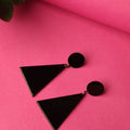 Black Triangle Earrings