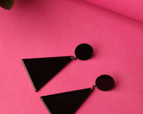 Black Triangle Earrings