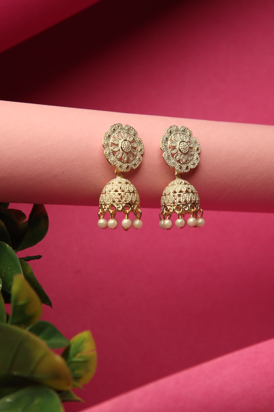 Beige Jhumkis