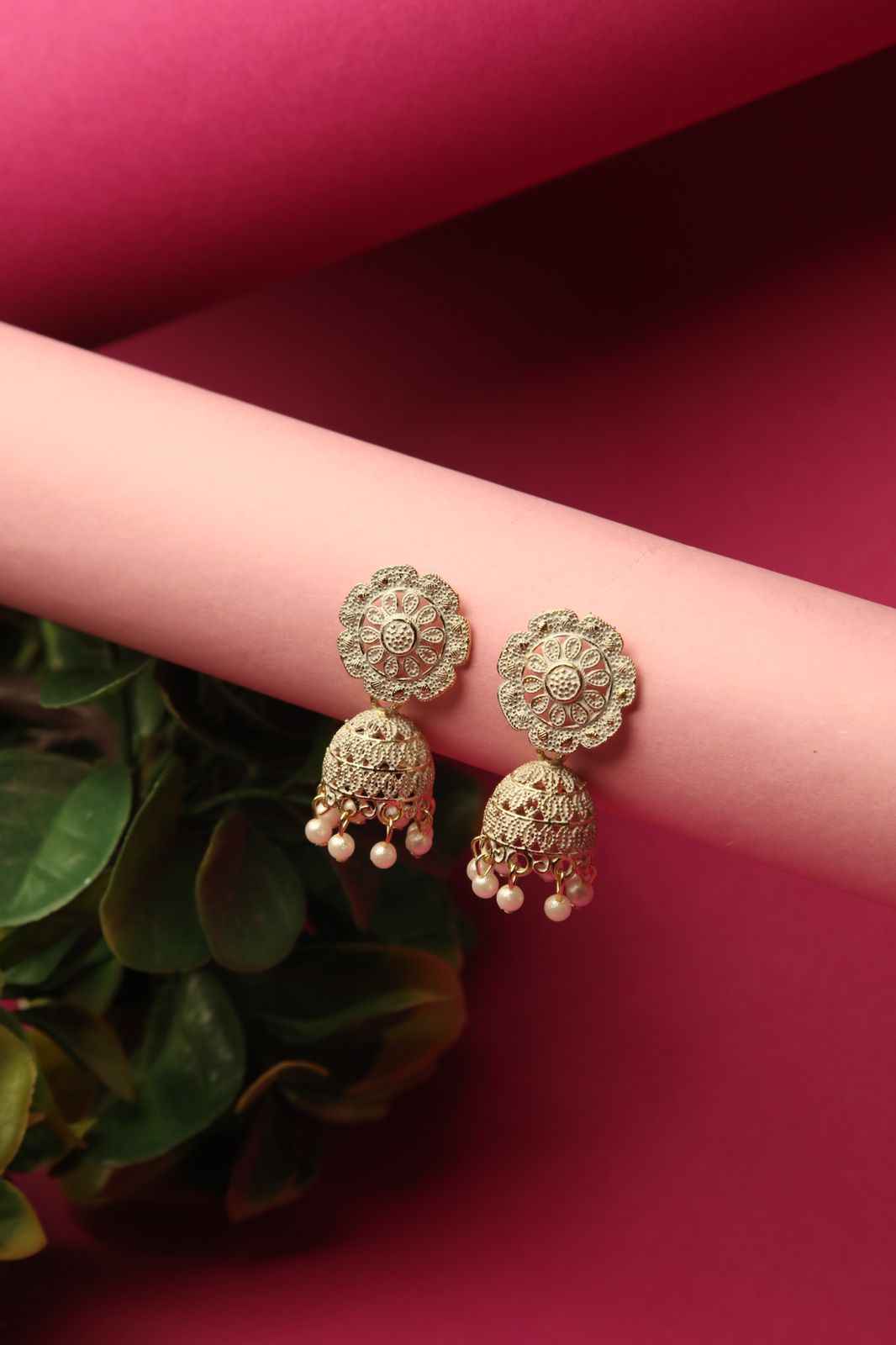 Beige Jhumkis