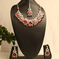 Scarlet Red American Diamond mecklace set