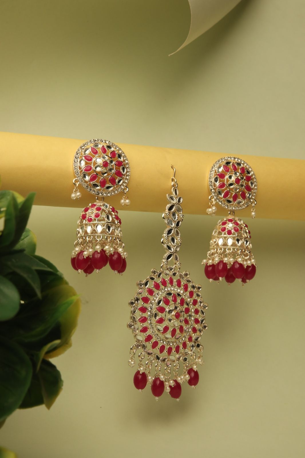 Scarlet Chandeliers with Forehead Jewel