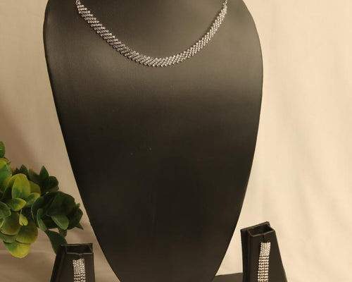 Sleek Silver Necklace set